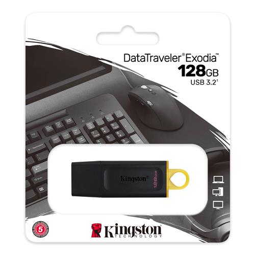 101817.jpg DTX/128GB PENDRIVE KINGSTON 128GB EXODIA USB 3.2 GEN 1 - Imagen 1